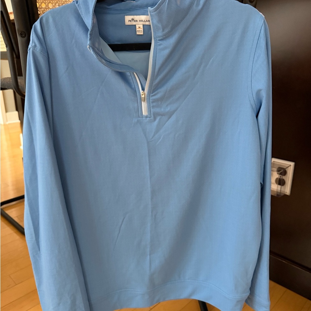 Peter Millar Light Blue Quarter-Zip Pullover